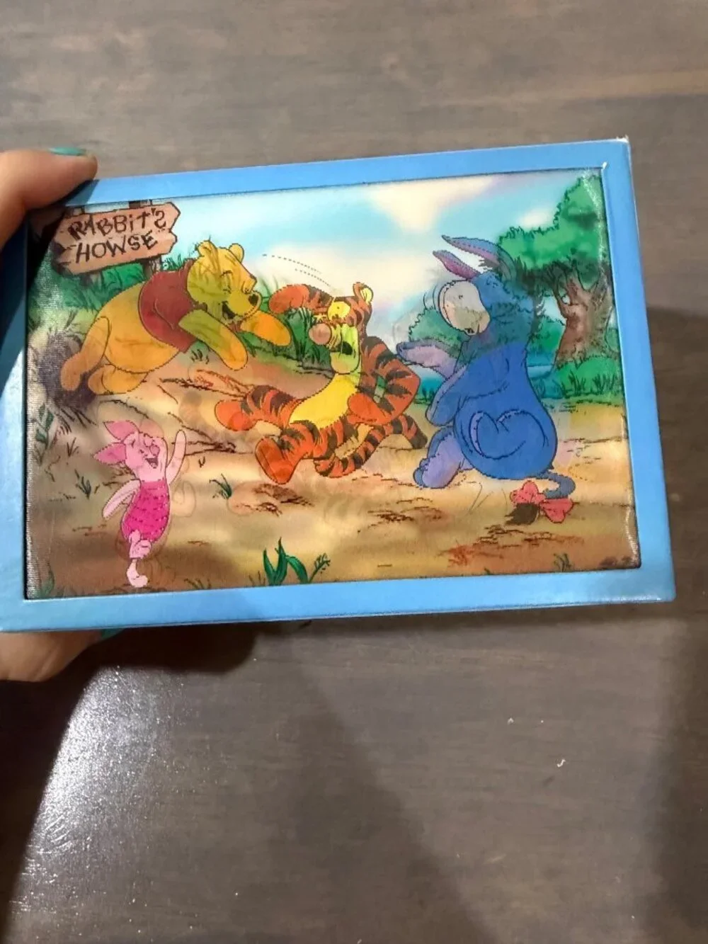 Vintage Disney Winnie the Pooh Lenticular Musical Jewelry Box With Spinning Pooh
